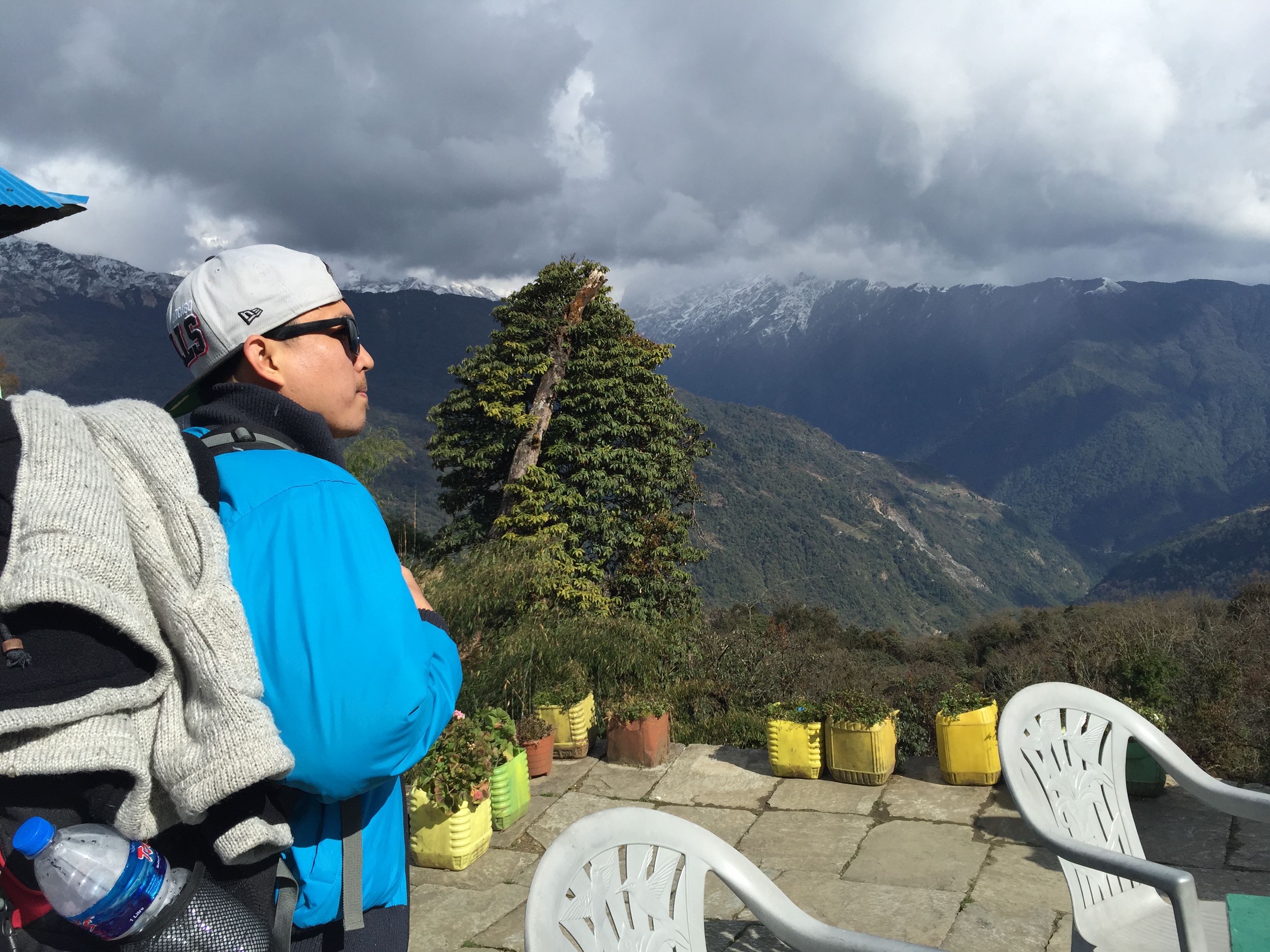 YOLO Nepal founder trekking on the Poon Hill route